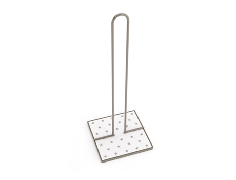 Portarrollo De Papel De Cocina Versa Estrellas Metal Acero Madera Mdf (16,5 X 31 X 13 Cm)