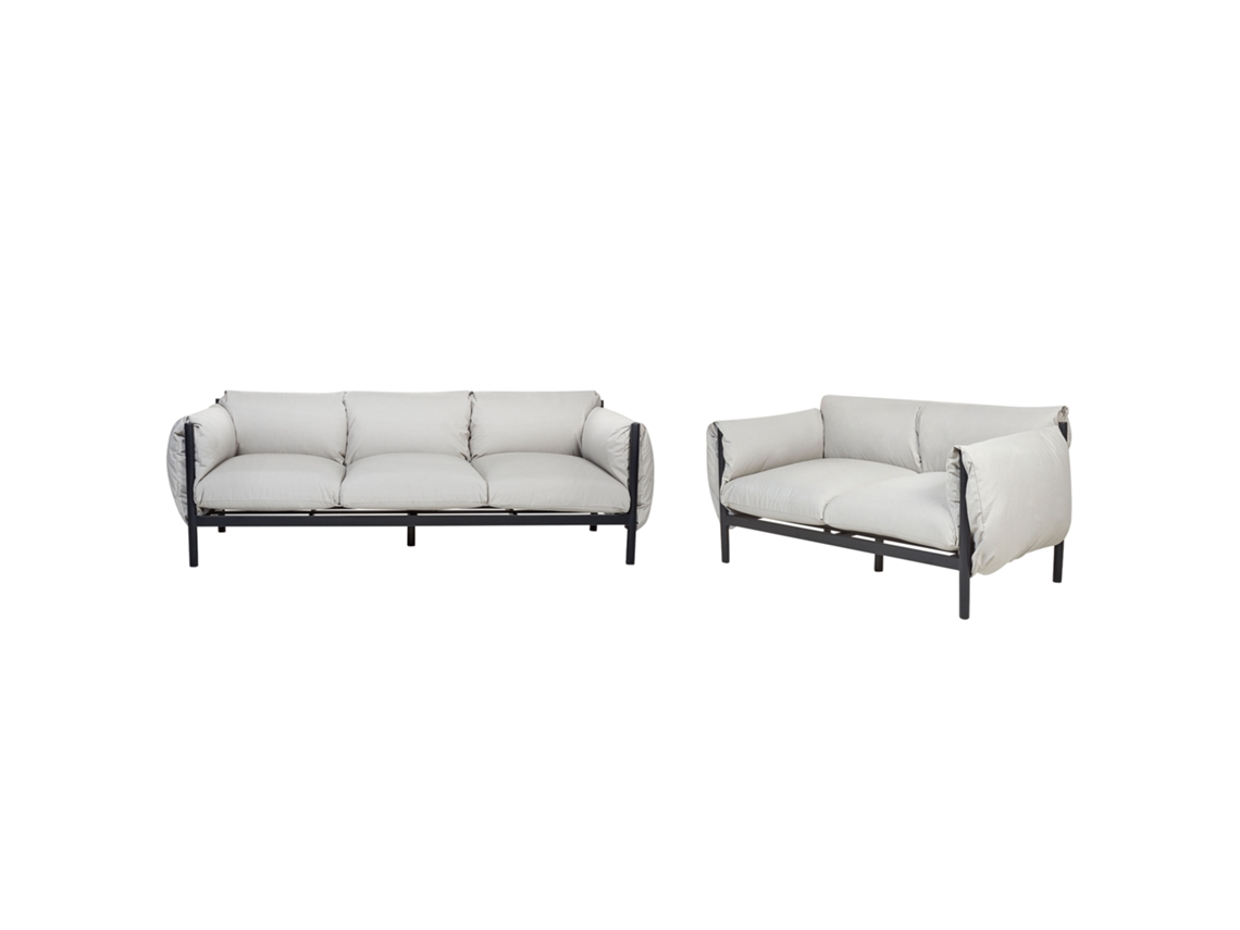 Conjunto de jardín 5 plazas de metal gris claro BELIANI Esperia