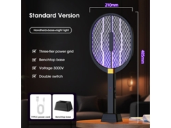 Matamosquitos eléctrico de 3000 V con lámpara insecticida morada, recargable tipo C (MDUG)