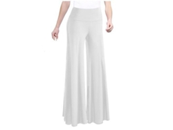 2026-pantalones De Salón Anchos Elásticos Para Mujer De Cintura Alta Casual Y Cómodos Palazzo 3xl Blanco