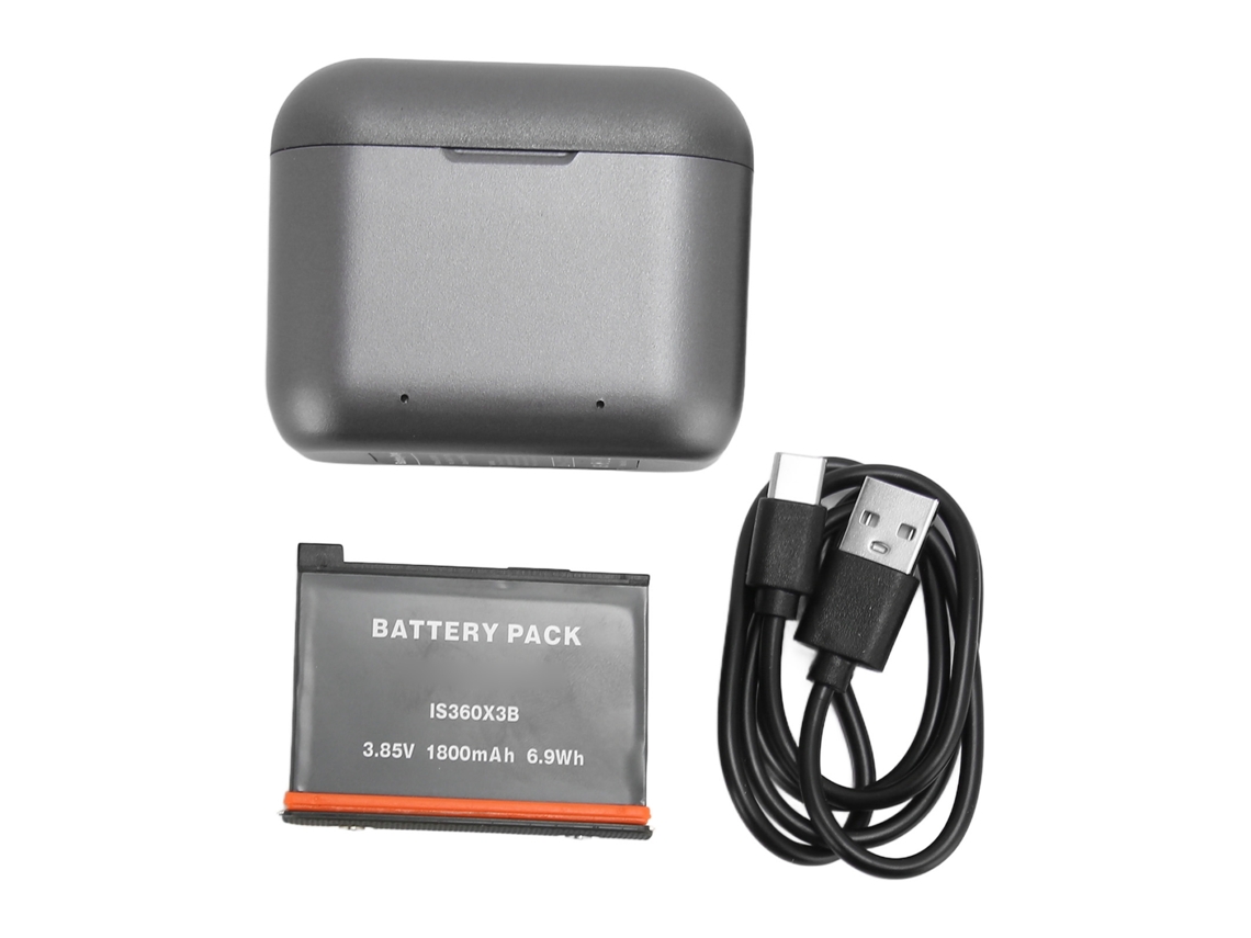 Cargador De Batería De 2 Canales Para Cámara De Acción Con Batería De 1800 Mah Para Insta 360 X3