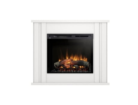Chimenea LED eléctrica independiente KELSO 28' Blanco mate 118 x 98 x 28 OUTINFIRE