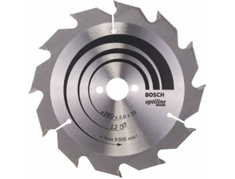 Disco de Sierra Circular BOSCH Optiline Madera 160x20/16x2.6 mm - 12