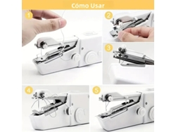Minimáquina De Coser Eléctrica (blanca), Máquina De Coser De Mano Con Aguja, Hecha A Mano, Para El Hogar Y Para Viajes.