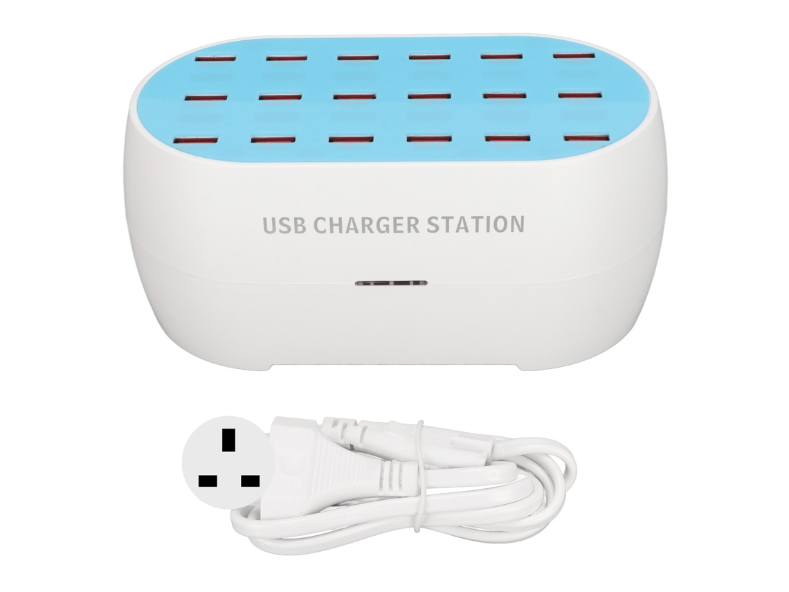 Estación De Carga Usb De 18 Puertos Y 120 W, Cargador Rápido Para Smartphones Y Tablets, Enchufe Británico.