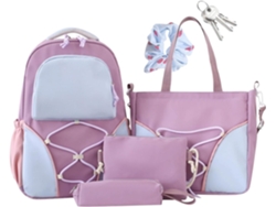 Mochila escolar VAYOTOY de 4 piezas con gran capacidad y estuche para lápices