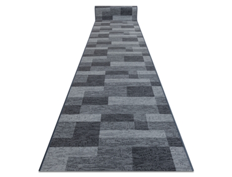 Alfombra de Pasillo Antideslizante DYWANY LUSZCZOW (120 x 1050 cm - Poliamida - Gris)