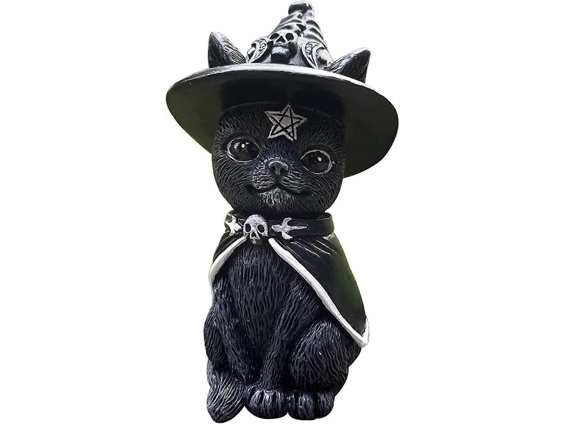 Rebe-figura De Gato Gnomo Para Halloween Decoración Escultura Resina Ornament Desktop Jardín Regalo Festivo