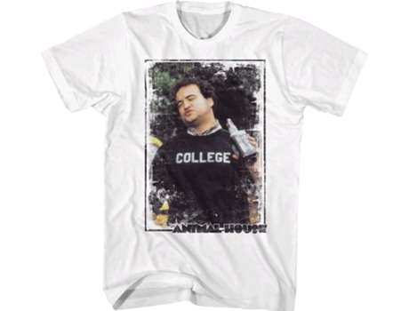 Camiseta Unisexo DEEPSTONE Whiskey Animal House Blanco (XXXL)