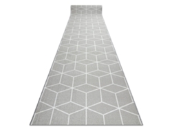 Alfombra de Pasillo con Refuerzo de Goma Cube Cubo, Gris 133 cm