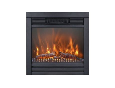Xaralyn Lucius Chimenea eléctrica empotrada con mando a distancia y efecto llama 1400W, Negro