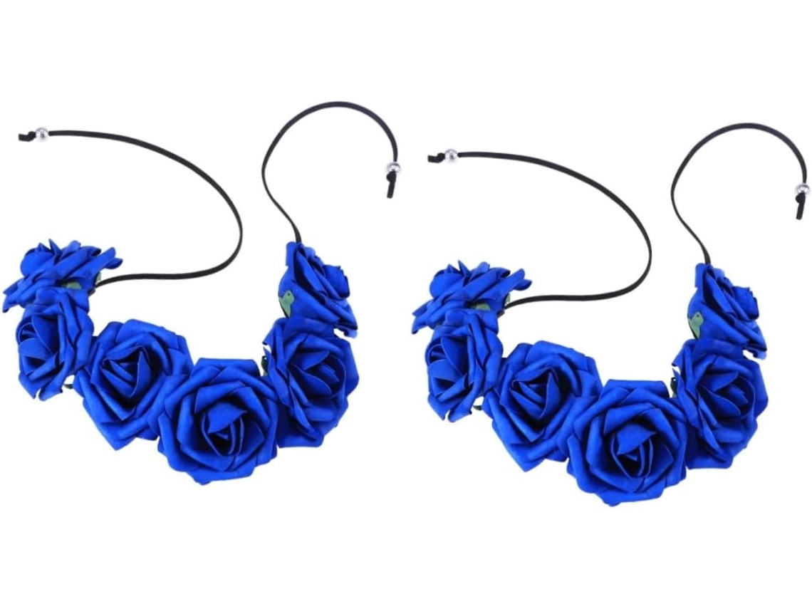 Conjunto De 2 Coroas De Cabelo Escuras Para Noivas, Acessórios De Cabelo Femininos Com Cordão