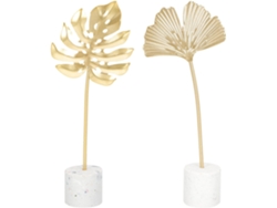 Juego 2 Piezas Hojas Doradas Monstera Ginkgo Elegante Lujoso Accesorio Decoración Hogar Fiestas Oficina Estar