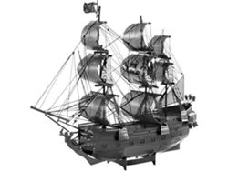 Kit de modelo de metal 3D Fascinations Metal Earth Iconx Ship Black Pearl Versión negra Fascinations