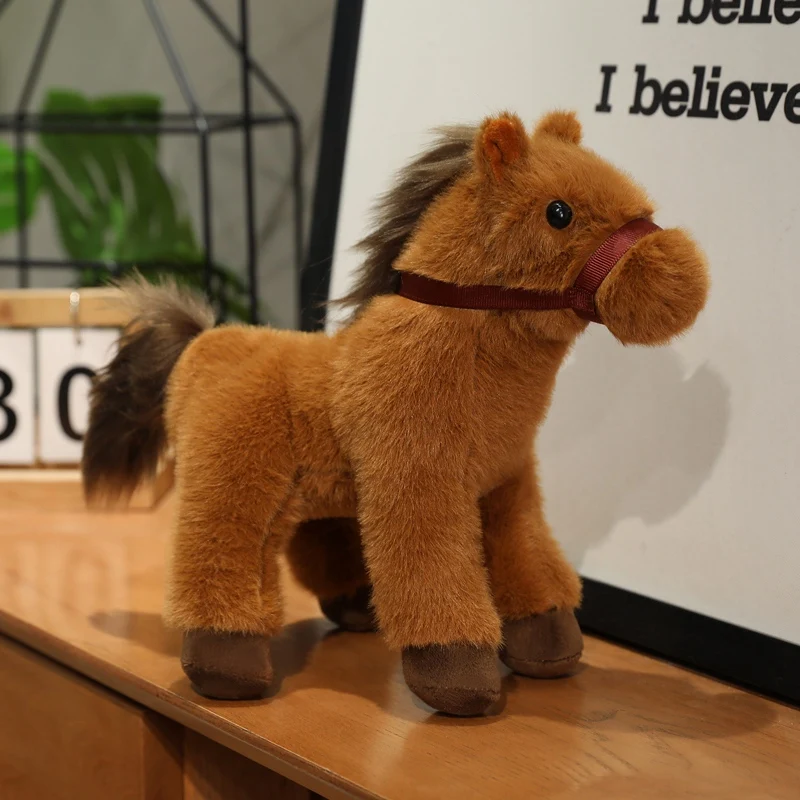 (marrón, 23 Cm) Lindo Peluche Realista De Poni De Animales Del Bosque Estilo Anime De Dibujos Animados
