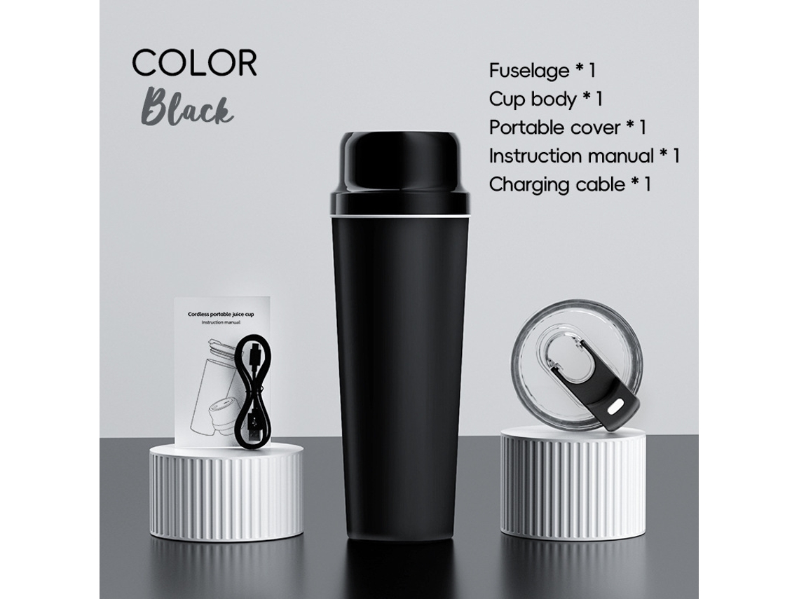 Exprimidor USB Eifson Juicer de 650 ml, 20 cuchillas, 3000 mAh (negro)