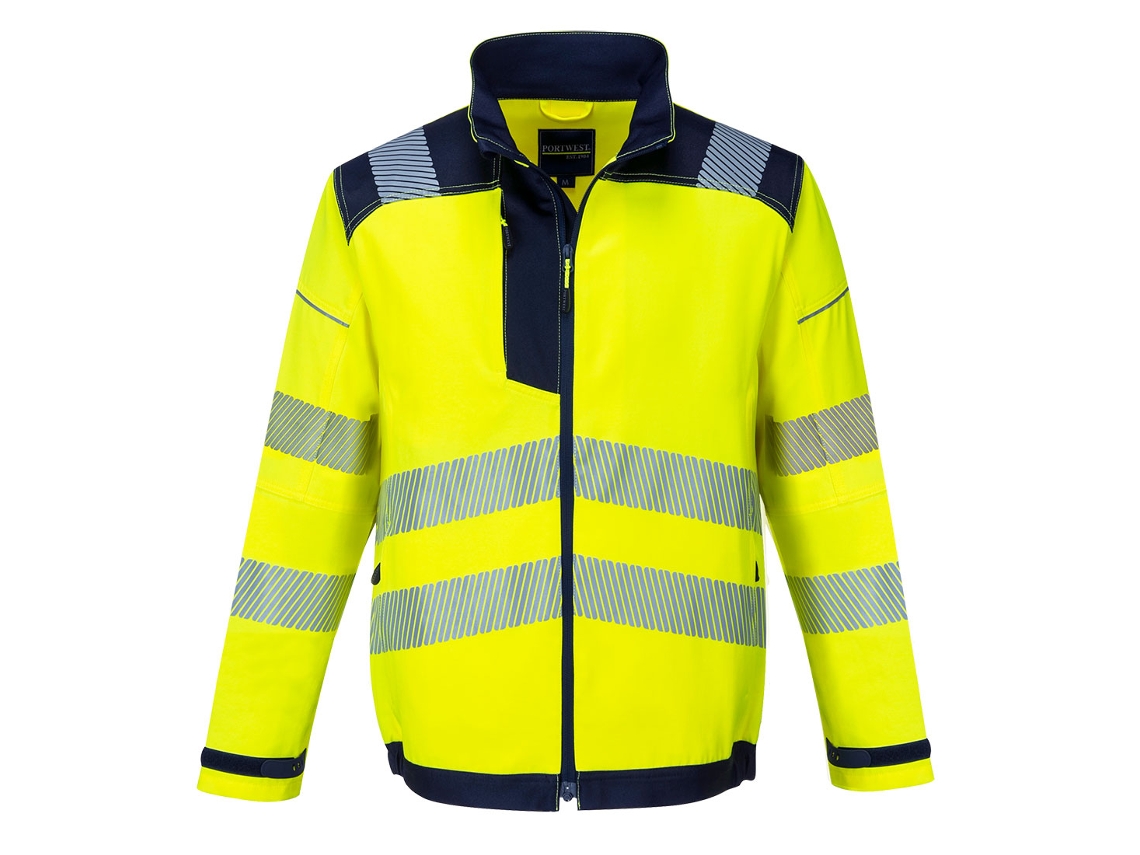 Chaqueta de trabajo de alta visibilidad Portwest Pw3 / Amarillo Negro / M