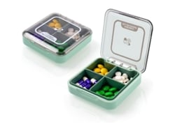 Organizador De Pastillas Con 4 Compartimentos, Caja Portátil Para Medicamentos, Vitaminas Y Suplementos.