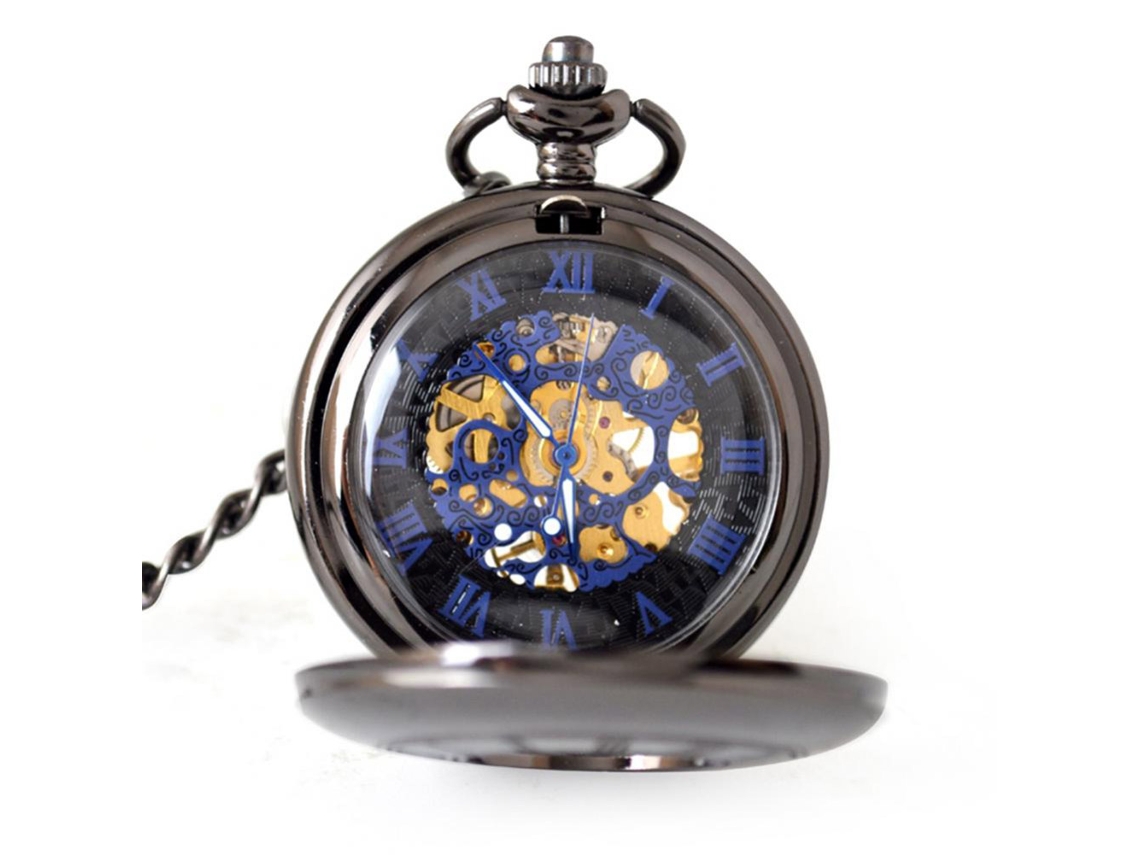 Reloj De Bolsillo Mecánico Con Superficie Suave Vintage Para Hombre