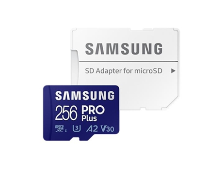 Tarjeta de Memoria MicroSDXC SAMSUNG PRO Plus (256 GB - 160 MB/s)