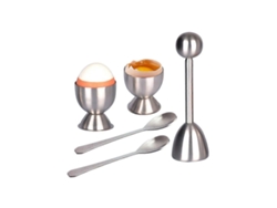 Abridor y cortador de huevos Rosewell con huevera para facilitar la preparación del desayuno