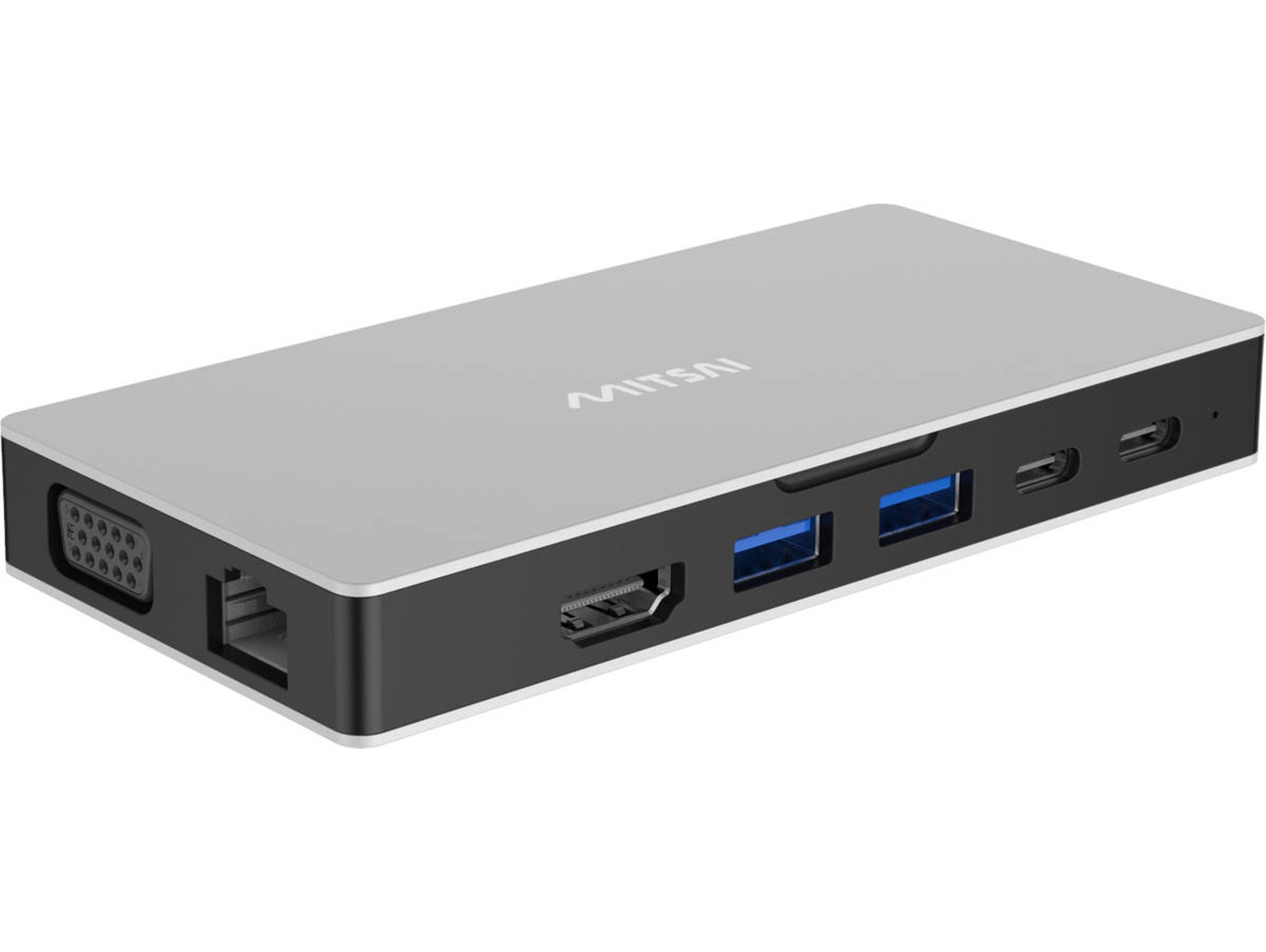 Hub MITSAI 8 Em 1 (2 USB-C + 2 USB 3 + HDMI + SD + RJ + VGA)