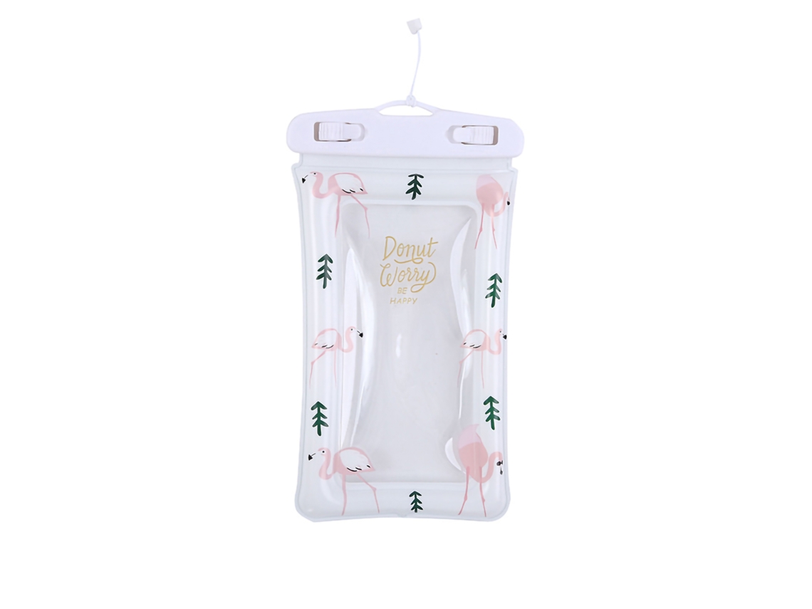 Funda transparente e impermeable para teléfono móvil, diseño de pájaro blanco.