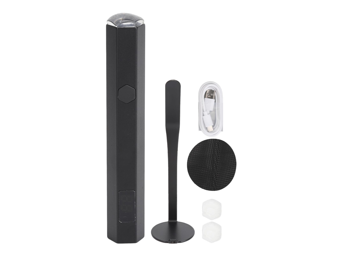Mini Lámpara Led Para Uñas Con 2 Ajustes, Punta De Silicona Transparente, Ajustable Y Magnética, Color Negro.