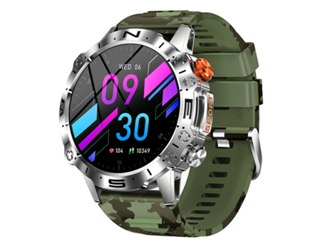 Smartwatch OHPA K59 tela conversa música tempo 1.43 multi-esporte Camuflagem verde