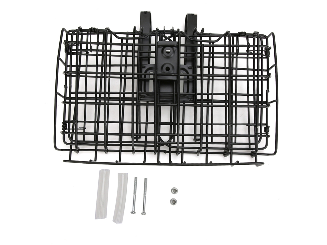 Cesta De Bicicleta De Hierro Negro, Plegable, De Montaje Delantero, Accesorio Resistente Para Bicicleta, 1300 G