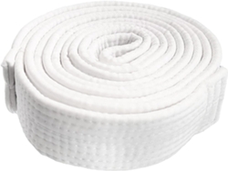 Cinturón De Entrenamiento Estándar De Taekwondo De Gran Durabilidad En Poliéster Tejido Blanco Y Negro Para