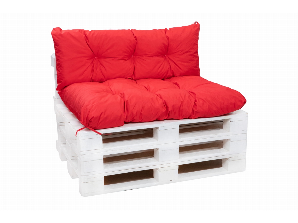 Conjunto cojines para palets 120x60 Asiento y 120x40cm Respaldo Rojo cojines sofá-cojín palet interior-exterior