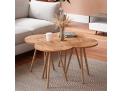 Mesa de Centro [EN.CASA] (Marrón - Aglomerado de Madera - 48 x 77 x 77 cm)