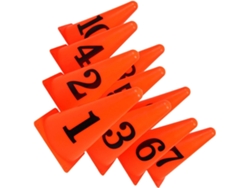 Juego de 10 conos naranjas numerados, para uso interior/exterior.