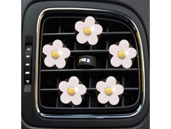 5 Clip-ons Flores Margarita Para Auto, Difusores Aromáticos De Aceite Esencial, Decoración Interior De Coche Para Mujer