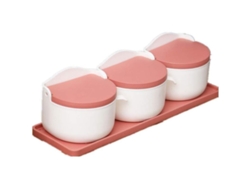 Juego De Tarros Para Especias Creativos Con Tapa Y Cuchara Para La Cocina - Rosa