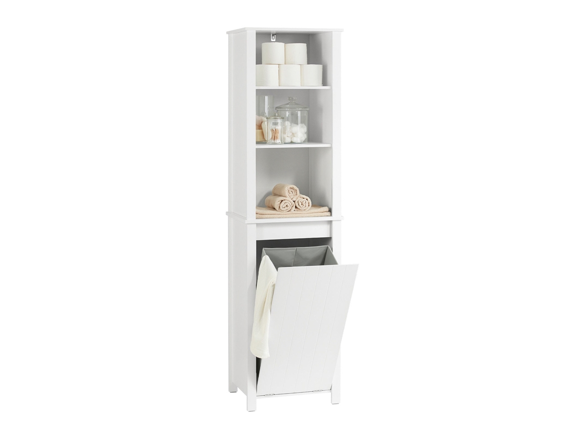 Mueble de baño alto con 3 estantes y 1 cesta Bzr102-W SOBUY SOBUY