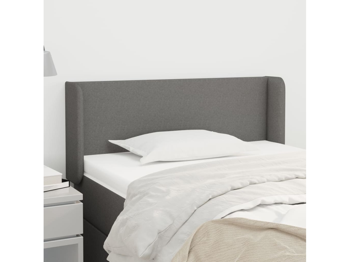 Cabecero con Alas de Tela 83x16x78/88 Cm Gris Oscuro