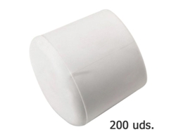 Contera plastico redonda exterior blanca 14 mm. bolsa 200 unidades