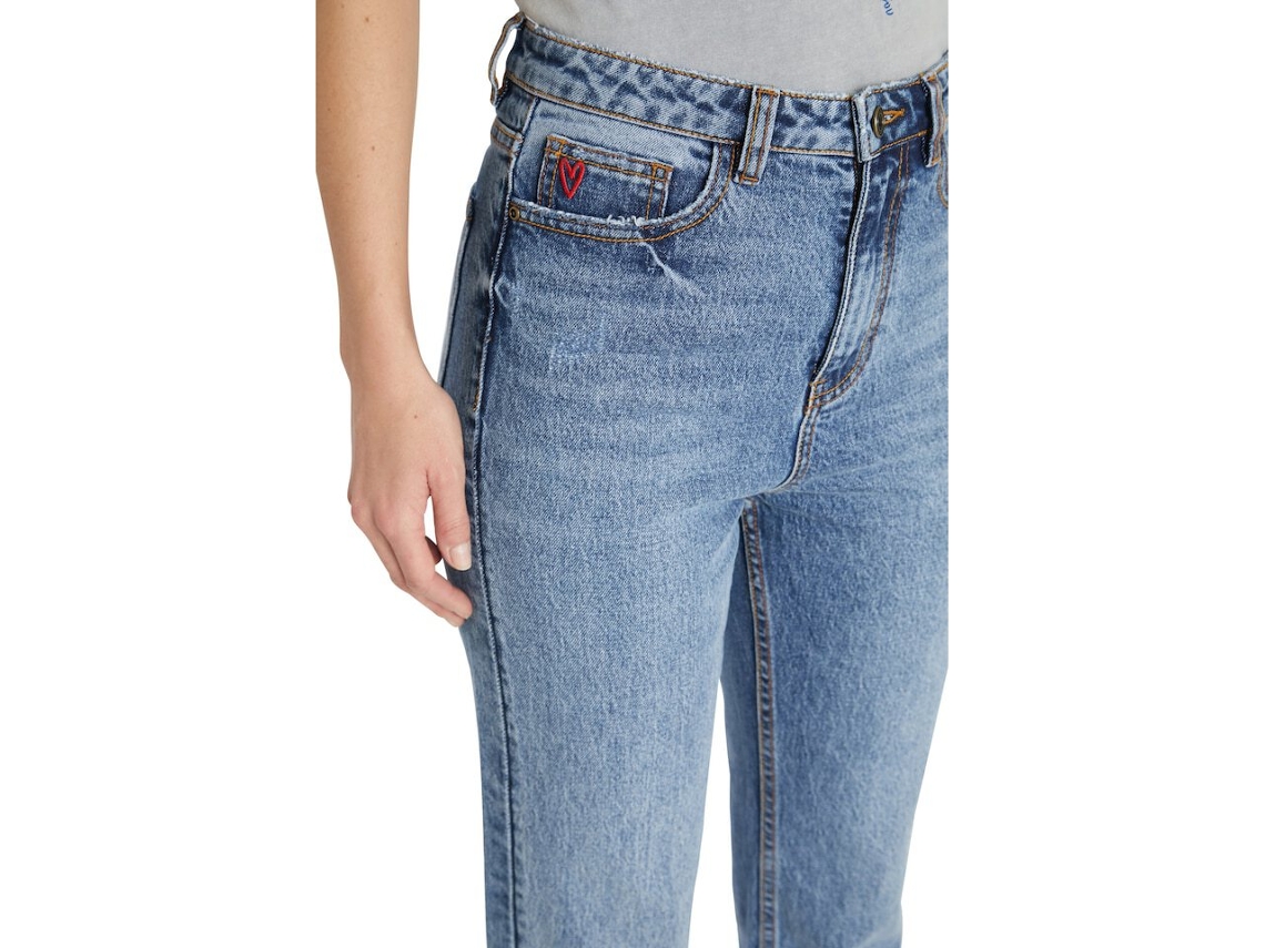 Pantalones vaqueros desigual 2025 mujer