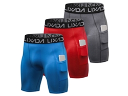 Lixada 3 Pack Calcinhas De Esporte Para Homem Com Bolso Short Ativo Treino