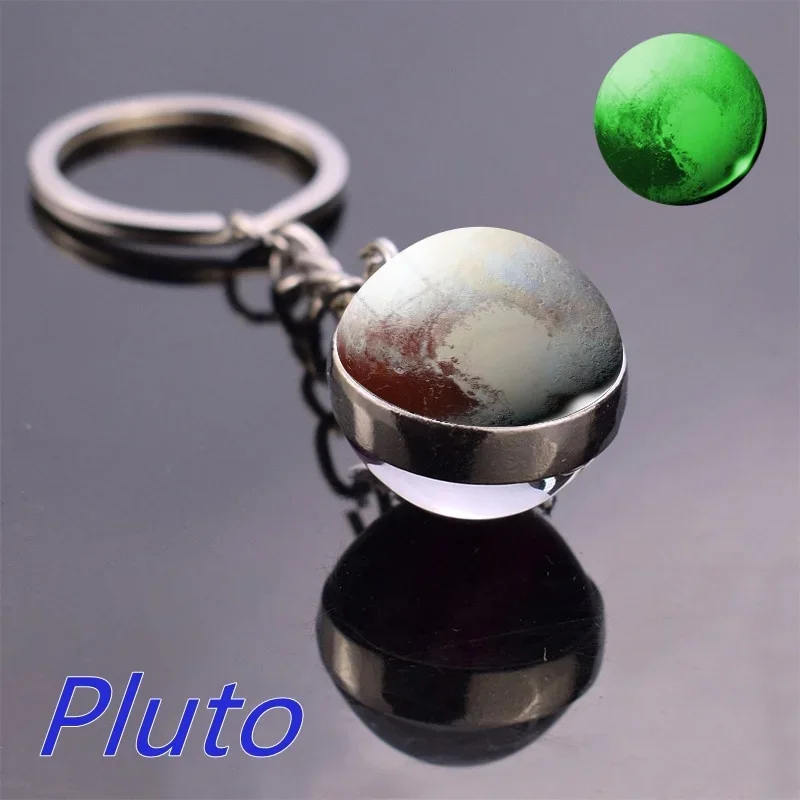Llavero Con Modelo De Planeta Del Sistema Solar (plutón), Llavero Que Brilla En La Oscuridad.