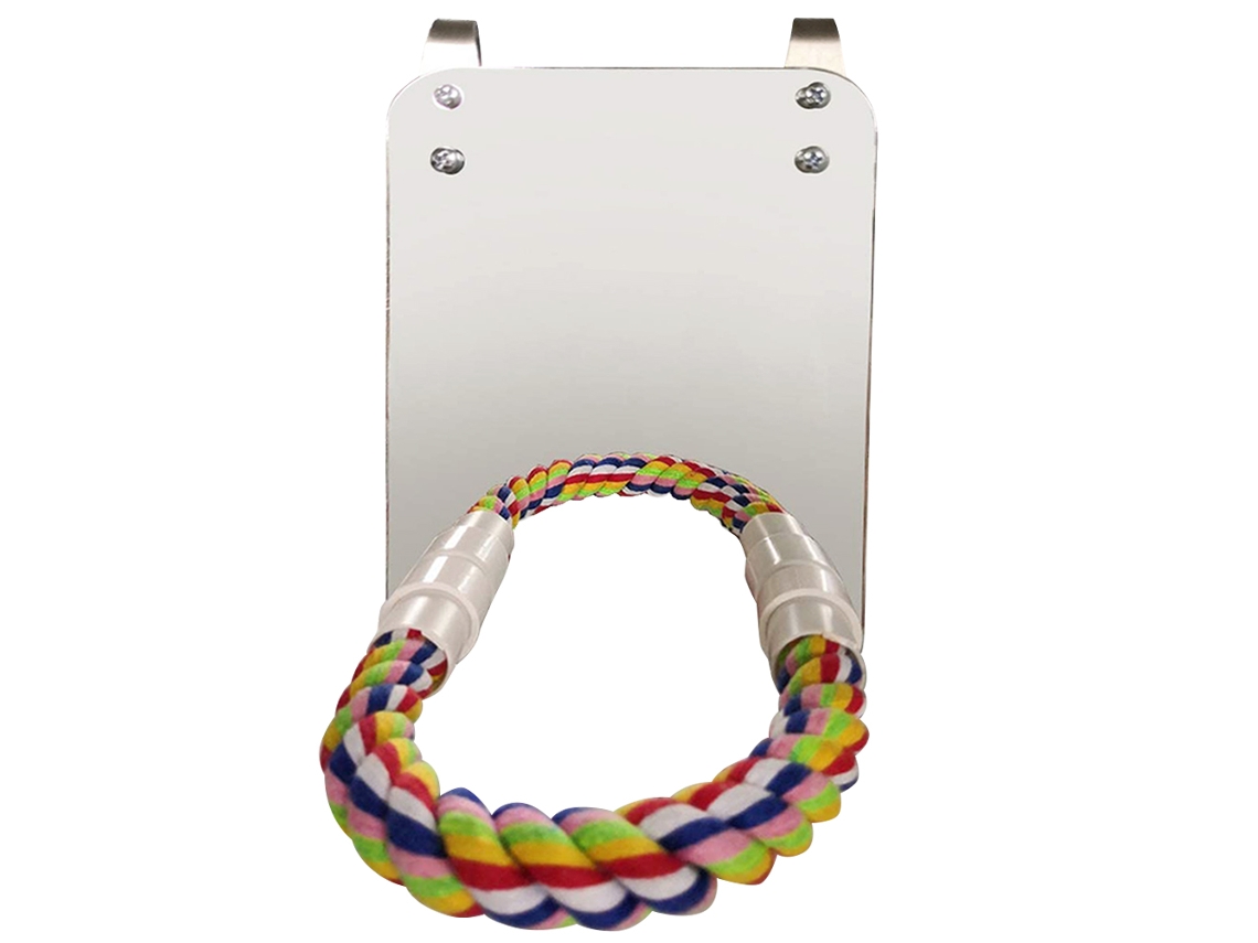 Juguete Para Aves Con Espejo Y Cuerda, Ideal Para Periquitos Y Jaulas, Para Morder Y Masticar