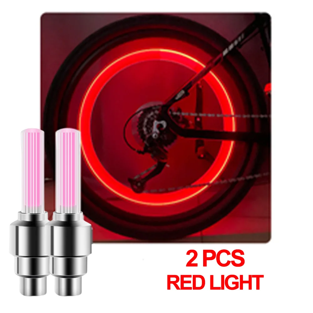 Luz LED para válvula de bicicleta, luz de neón para radios y neumáticos, iluminación de seguridad nocturna, accesorio para ciclismo. Aeuzwr