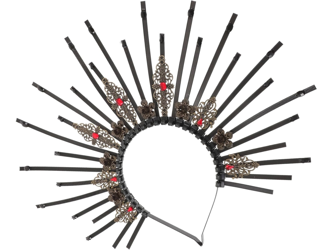 Tiara Coroa Gótica Com Auréola Para Carnaval E Sessões De Fotos - Elegante, Leve E Fácil De Usar