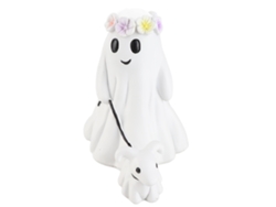 Estátua De Cachorro Fantasma Passeando Decor Resina Adorno Casa Interior Exterior 15cm