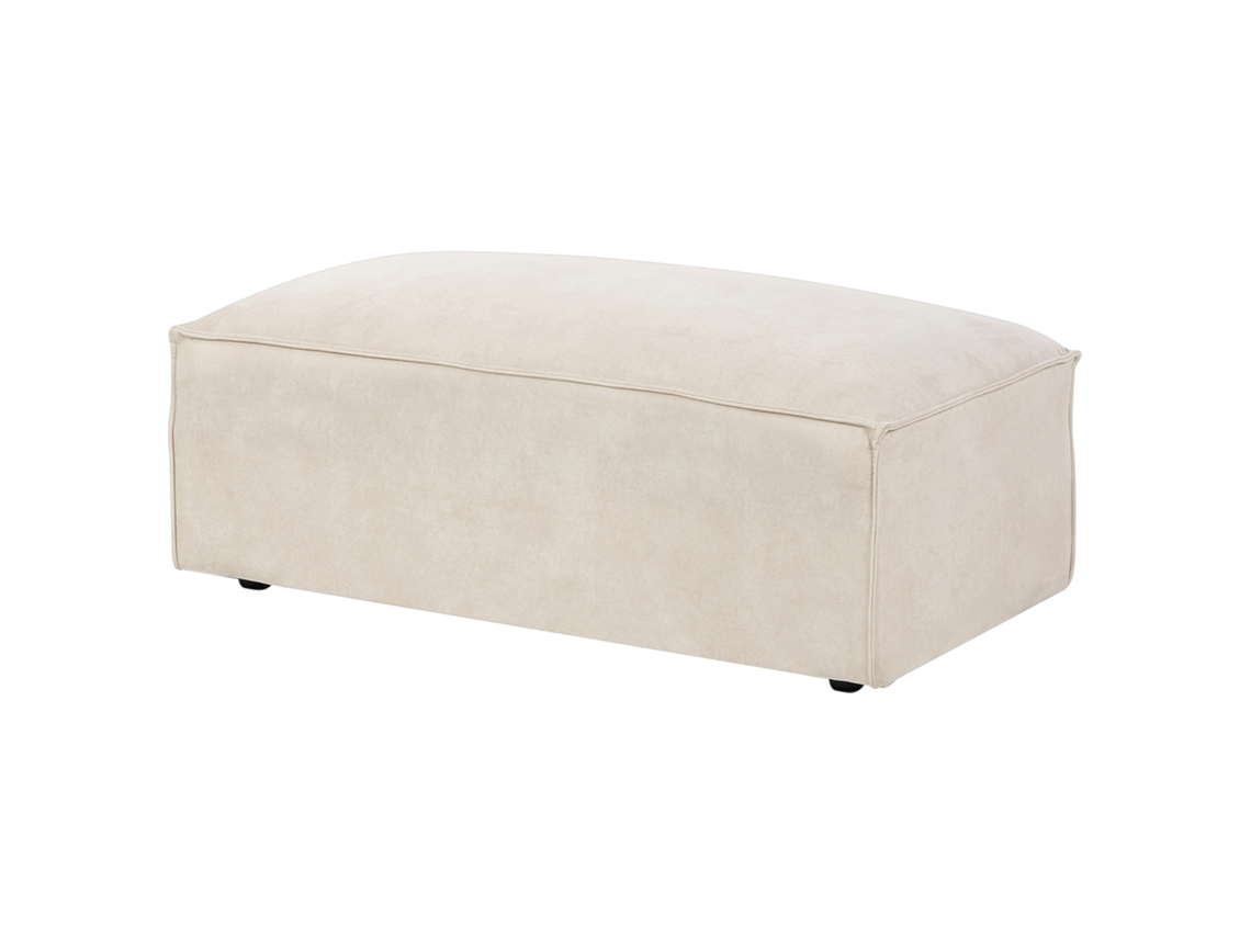 Otomana BELIANI Hellnar de Terciopelo Beige 52x102x39