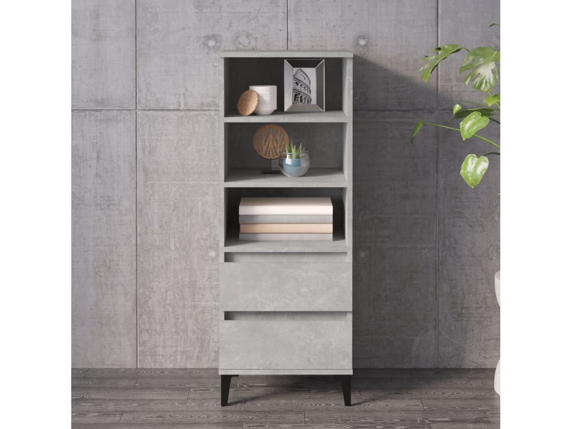 Aparador Alto Madera Contrachapada Gris Hormigón 40x36x110 Cm
