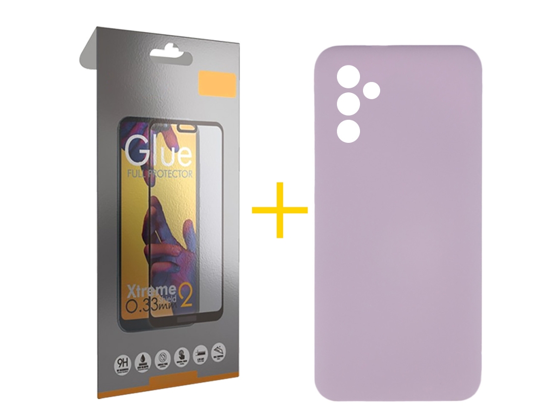 Pack 1 X Película de Vidrio Templado Full + Funda SKYHE para Samsung Galaxy A26 5G Silicona Líquida Roxo