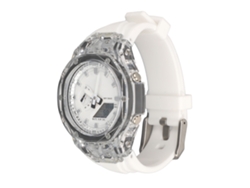 Reloj De Pulsera Digital Led, Resistente Al Agua Hasta 50 M, Con Cronómetro Y Alarma, Blanco.